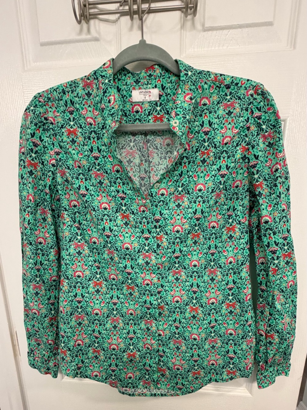 UNTUCKit Green Floral Button-Down Shirt